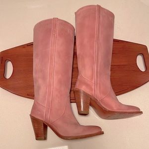 Rare Blush colored Frye heeled Cowboy Boots in - size 7